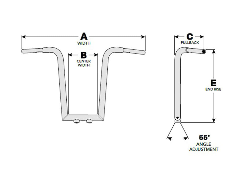 16in. x 1-1/2in. Miter Cut Tree Hugger Handlebar - Chrome.