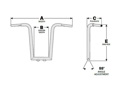 16in. x 1-1/2in. Miter Cut Tree Hugger Handlebar - Chrome.