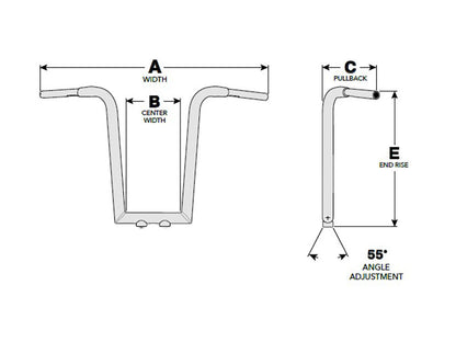 16in. x 1-1/2in. Miter Cut Tree Hugger Handlebar - Gloss Black.