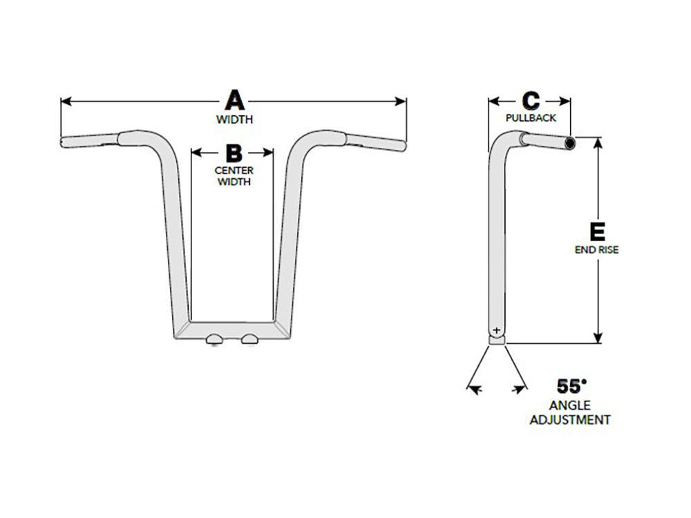 16in. x 1-1/2in. Tree Hugger Handlebar - Gloss Black.