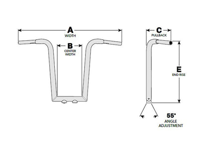 16in. x 1-1/2in. Tree Hugger Handlebar - Gloss Black.