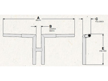 12in. x 1-1/4in. Miter T-Bar Handlebar - Chrome.