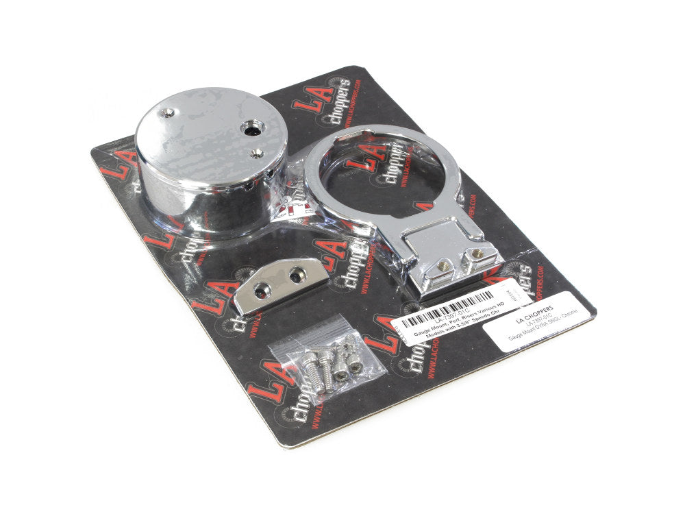 Performance Risers Gauge Mount - Chrome. Fits Various HD Models with 3-3/8in. Speedo.