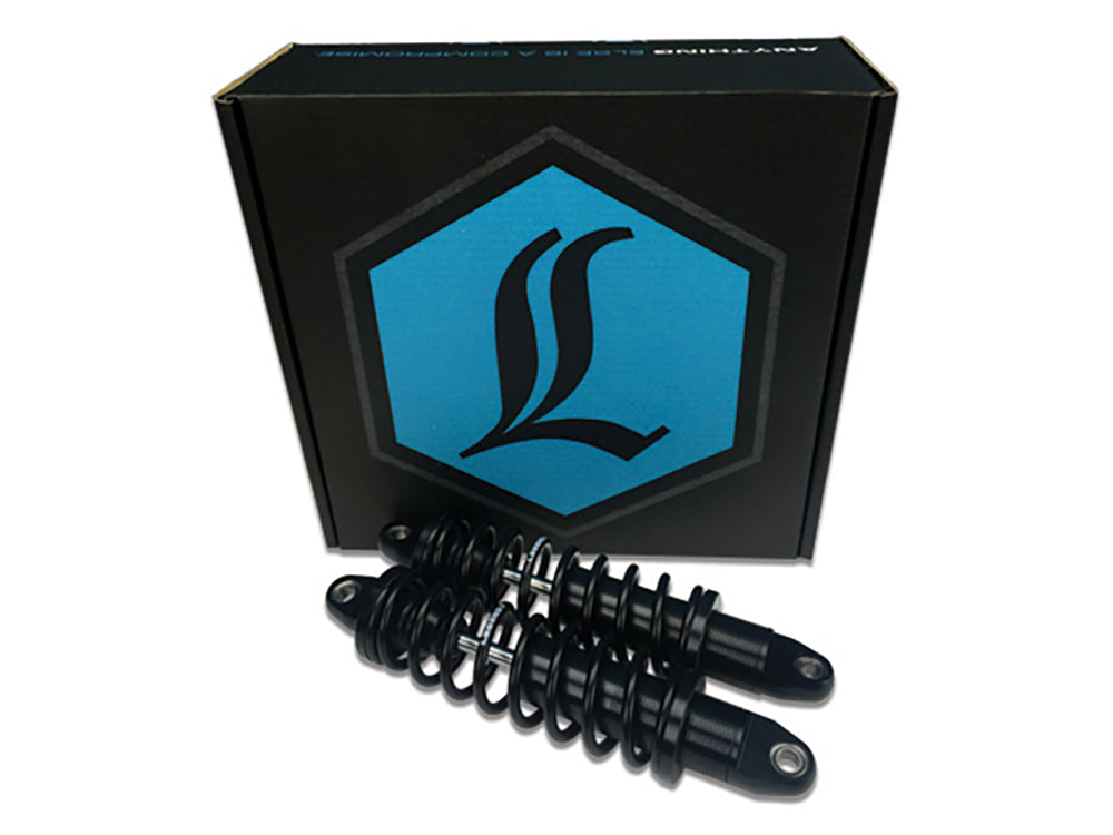 REVO-A Series, 12in. Adjustable Rear Shock Absorbers - Black. Fits Dyna 1991-2017.