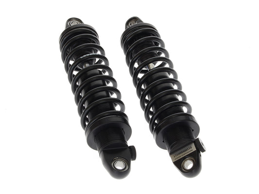 REVO-A Series, 12in. Adjustable Rear Shock Absorbers - Black. Fits Dyna 1991-2017.