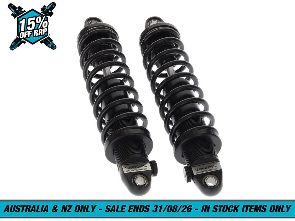 REVO-A Series, 13in. Adjustable Rear Shock Absorbers - Black. Fits Touring 1999up.
