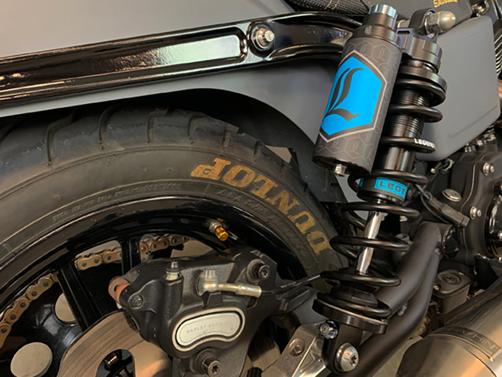 Revo ARC Piggyback Suspension. 13in. Adjustable Rear Shock Absorbers - Black. Fits Dyna 1991-2017.