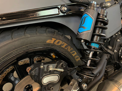 Revo ARC Piggyback Suspension. 14in. Adjustable Rear Shock Absorbers - Black. Fits Dyna 1991-2017.