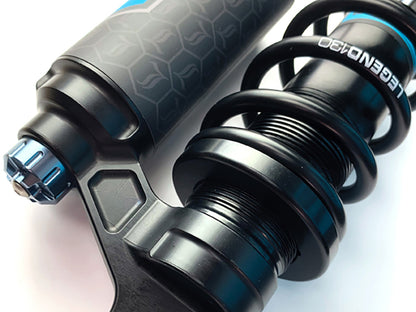 Revo ARC Piggyback Suspension. 14in. Adjustable Rear Shock Absorbers - Black. Fits Dyna 1991-2017.