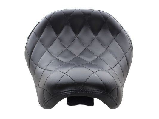 Bare Bones Solo Seat with Diamond Stitch. Fits Sportster 2004-2006 & Sportster 2010-2021 Models with with 3.3 Gallon Fuel Tank.