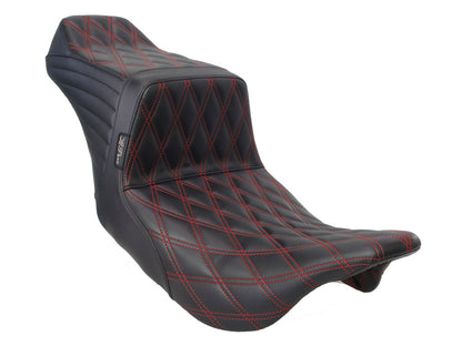 TailWhip Dual Seat with Red Double Diamond Stitch. Fits Most Touring 2008-2024