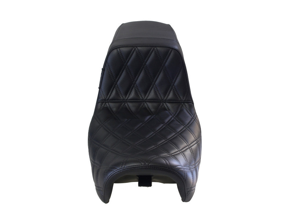Kickflip Daddy Long Legs Dual Seat with Black Double Diamond Stitch - Extended Reach. Fits Dyna 2006-2017.