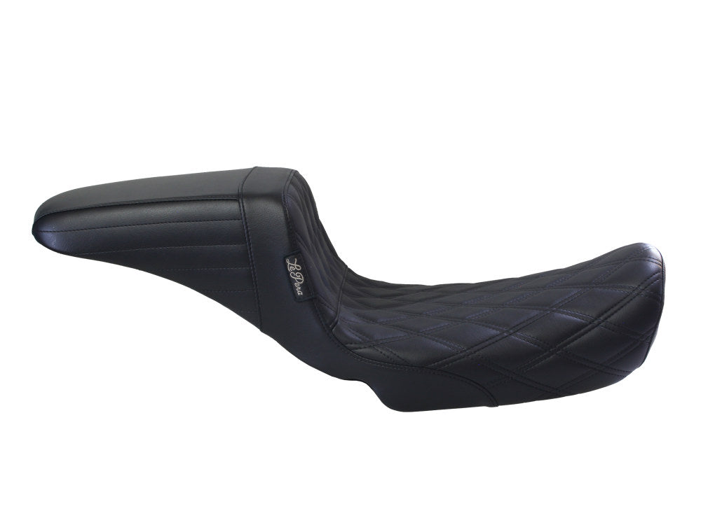Kickflip Daddy Long Legs Dual Seat with Black Double Diamond Stitch - Extended Reach. Fits Dyna 2006-2017.