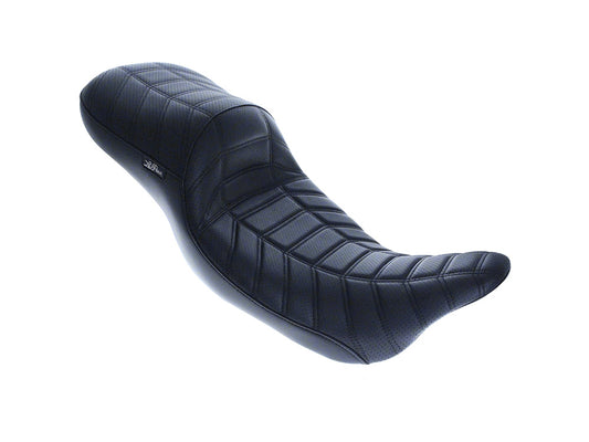 Maverick Indy Daddy Long Legs Dual Seat - Extended Reach Double Track Pleat. Fits Most Touring 2008-2024