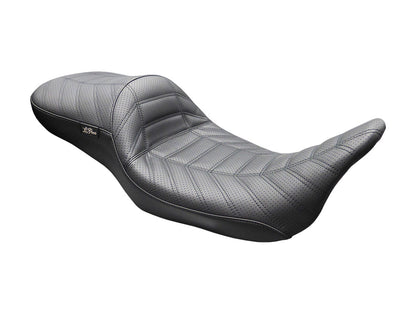 Maverick Indy Daddy Long Legs Dual Seat - Extended Reach Double Track Pleat. Fits Most Touring 2008-2024