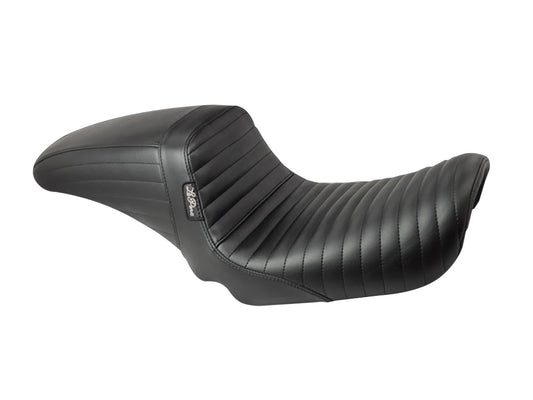 Kickflip Dual Seat with Black Pleated Stitch. Fits Dyna 1996-2003