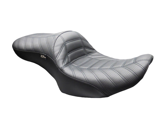 Maverick Indy Dual Seat - Double Track Pleat. Fits CVO Touring 2023up, Street Glide & Road Glide 2024up, Touring 2025up