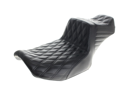 TailWhip Up Front Reduced Reach Dual Seat with Black Double Diamond Stitch. Fits CVO Touring 2023up, Street Glide & Road Glide 2024up, Touring 2025up