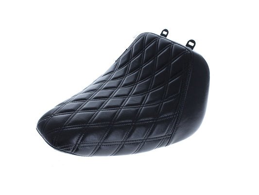 Bare Bones Solo Seat with Black Double Diamond Stitch. Fits Fatboy 2018up & Breakout 2023up