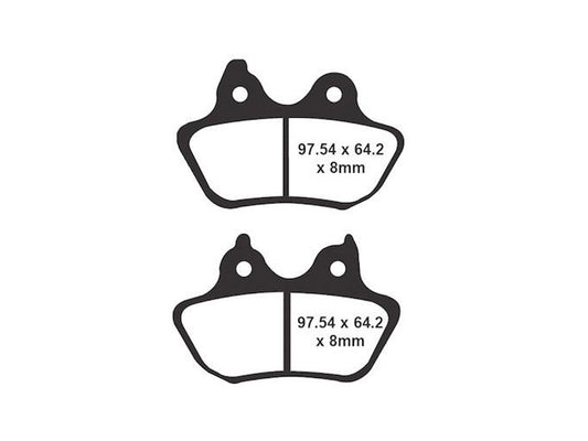 Gold-Plus Brake Pads. Fits Rear on Softail 2006-2007 with 200 OEM Rear Tyre.