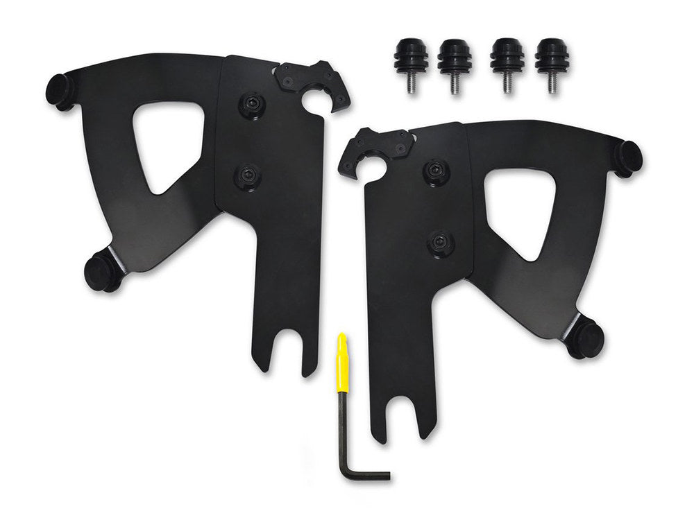 Black Road Warrior Trigger-Lock Mounting Hardware. Fits Road King Custom 2004-2007 & Road King Special 2017-2025