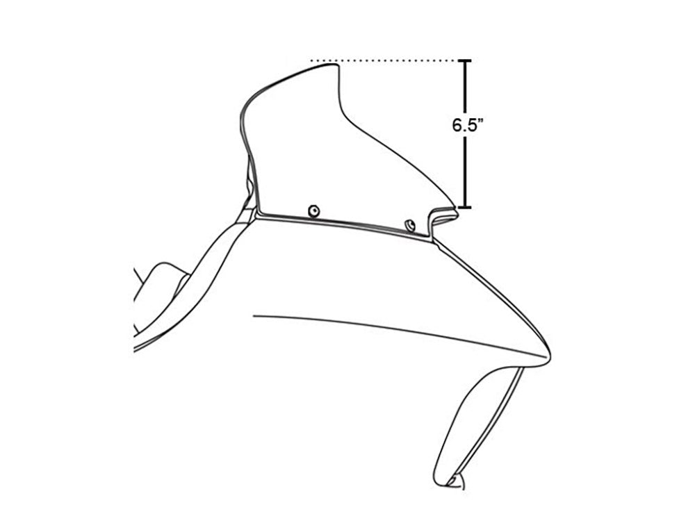 6.5in. Spoiler Windshield - Black Opaque. Fits Road Glide 2015-2023