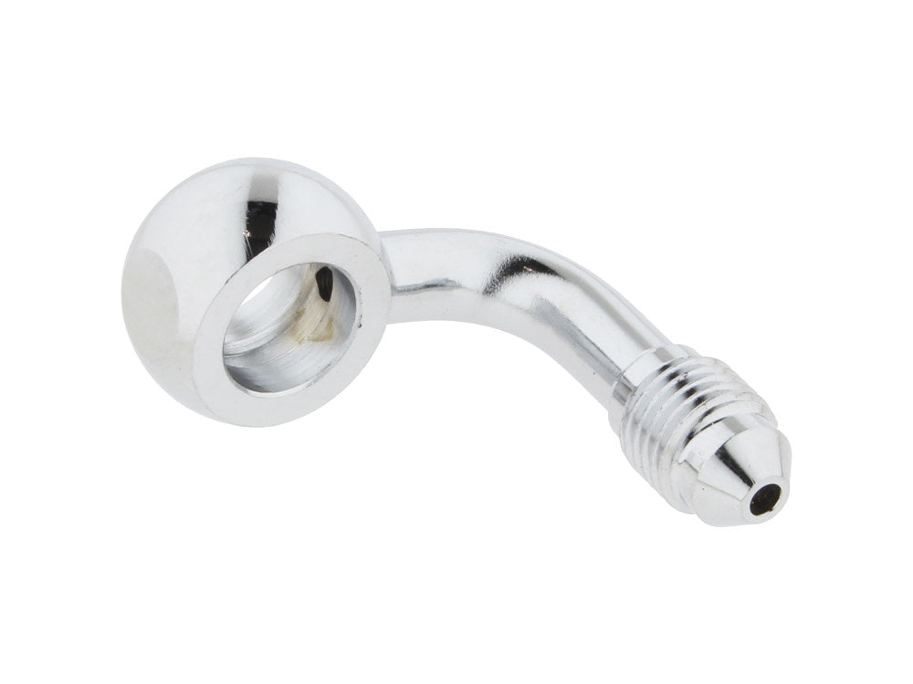 Chrome 3/8in. (10mm) ID, 90 Degree Banjo - Male #3 End.