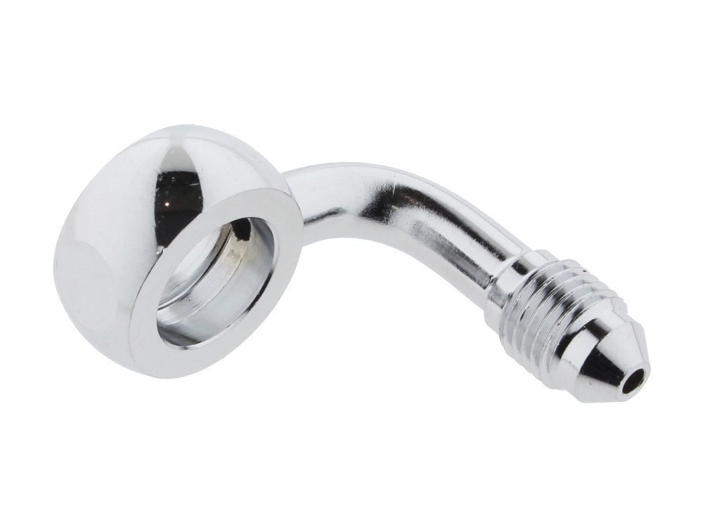 Chrome True 12mm ID, 90 Degree Banjo - Male #3 End.