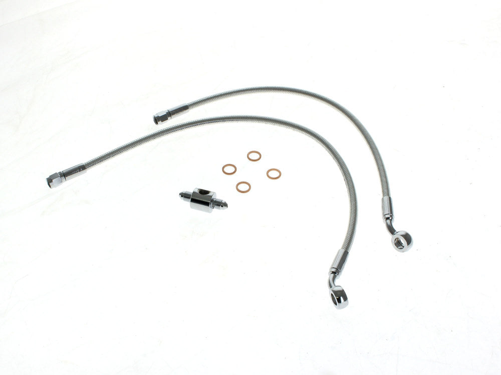 Rear Brake Line - Sterling Chromite. Fits FX Softail 1987-1999