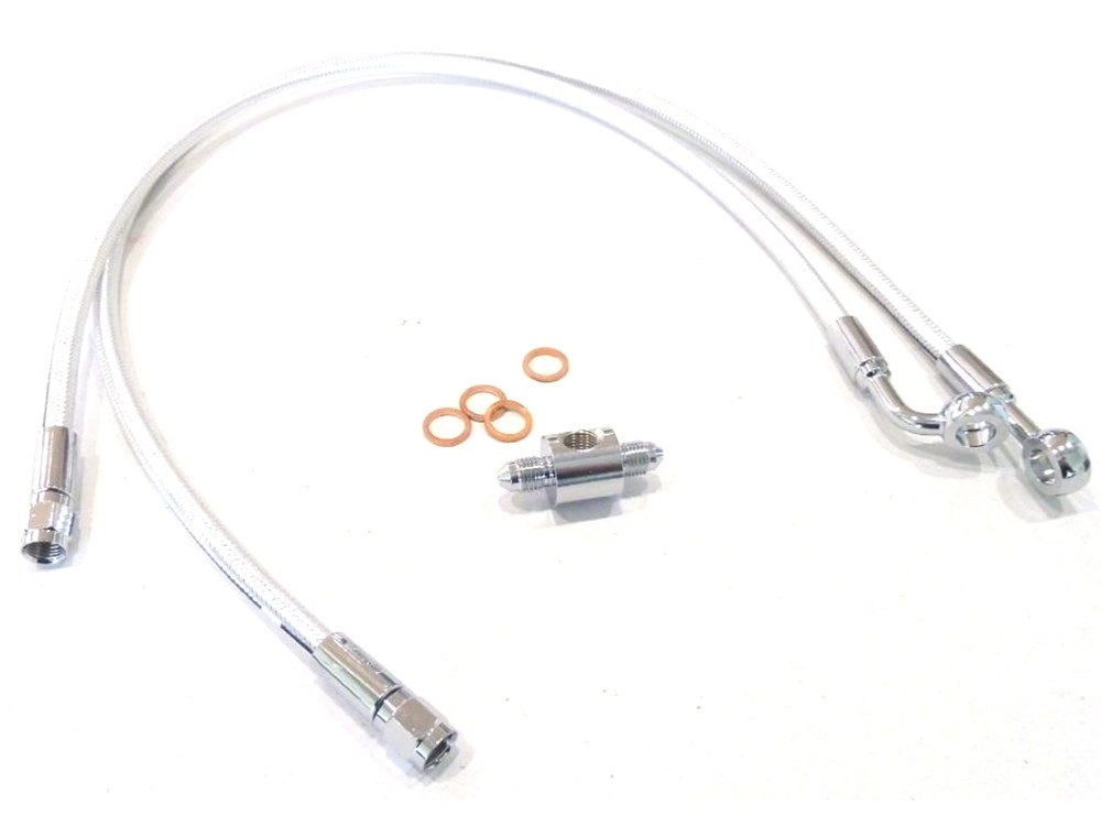 Rear Brake Line - Sterling Chromite. Fits Road King 1998-2006 & Tour Glide 1992-1996.