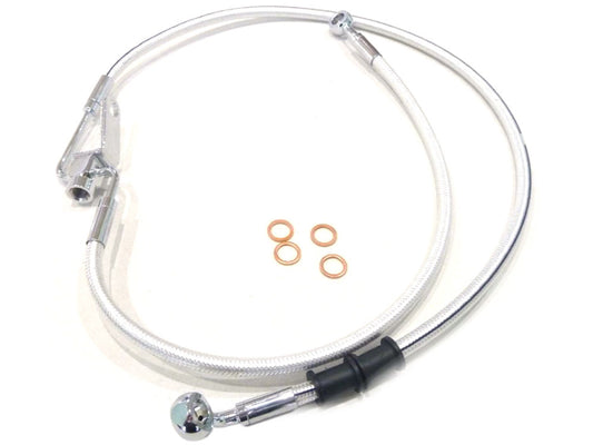 Rear Brake Line - Sterling Chromite. Fits Softails 2008-2010.