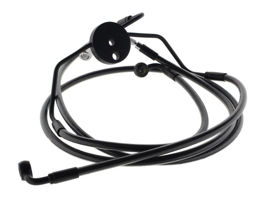 Lower Front Brake Line Assembley with T-Piece - Black Pearl. Fits Touring 2008-2013 with ABS & Dual Front Calipers.