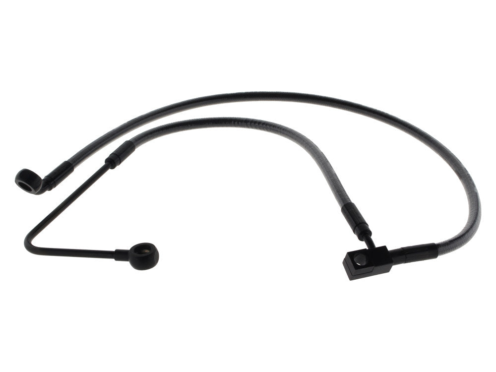 +2in. Over Length Lower Front Brake Line - Black Pearl. Fits FXST Softail 2011-2015 & Rocker 2011