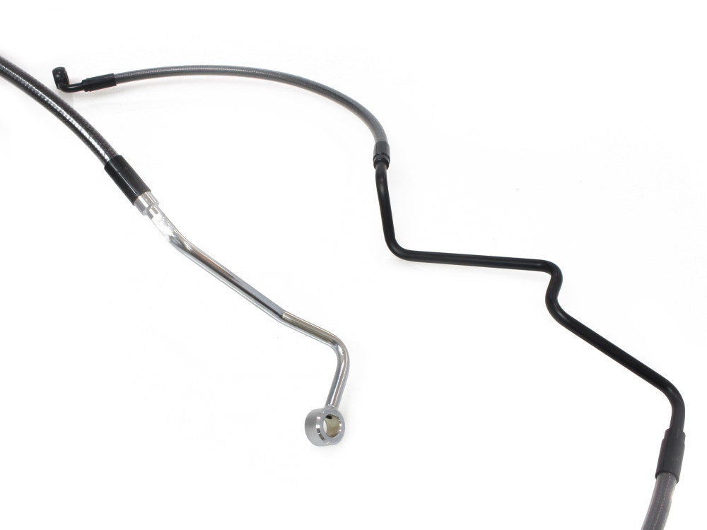+2in. Over Length Lower Front Brake Line - Black Pearl. Fits Touring 2014-2023