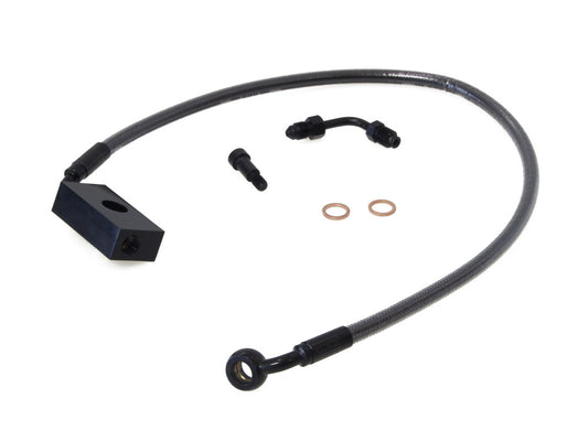 +6in. Length Lower Front Brake Line - Black Pearl. Fits Softail 2018up