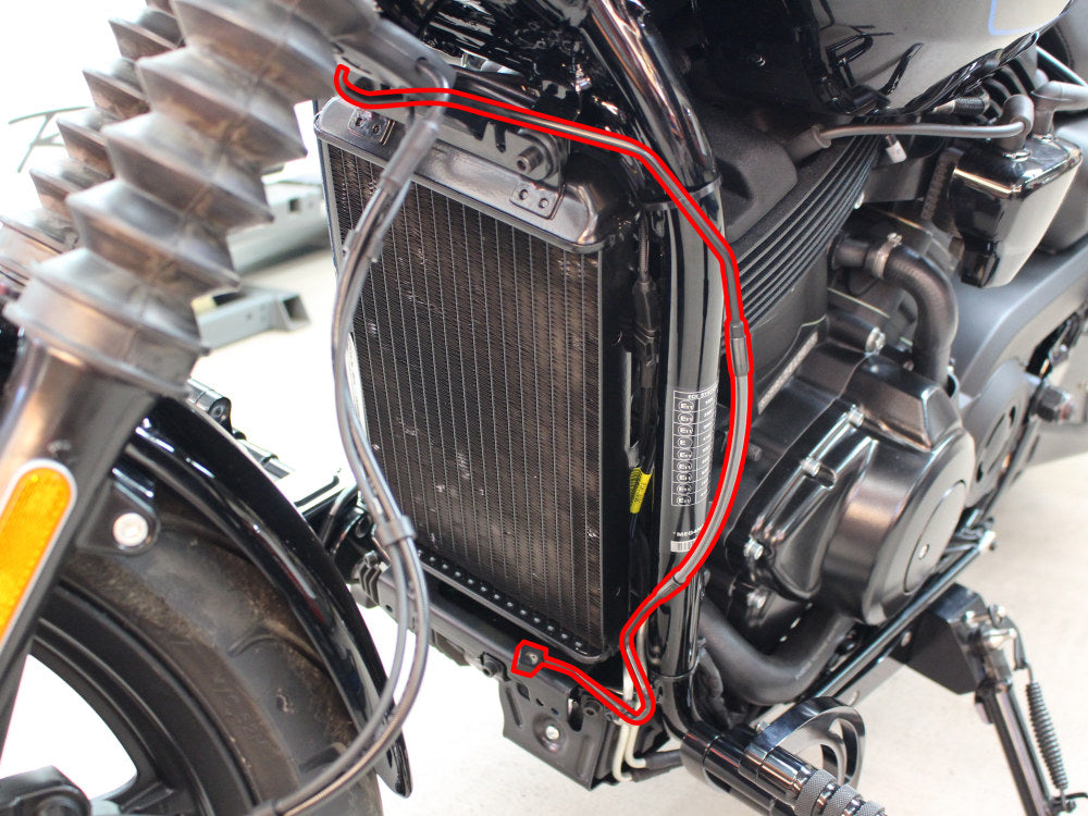 Mid Front Brake line - Black Pearl. Fits Street 500 2017-2020 with ABS.