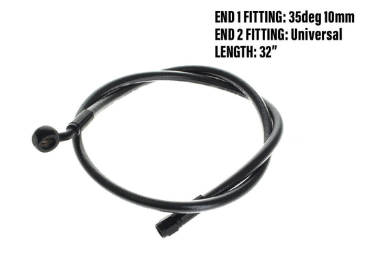 32in. Upper Front Brake Line with 10mm x 35 Degree Banjo - Black Pearl.