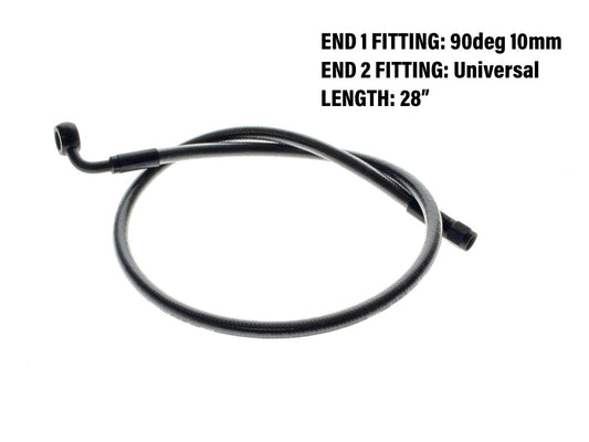 28in. Upper Front Brake Line with 10mm x 90 Degree Banjo - Black Pearl.