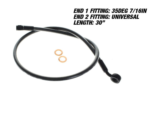 30in. Upper Front Brake Line with 7/16in. x 35 Degree Banjo - Black Pearl.