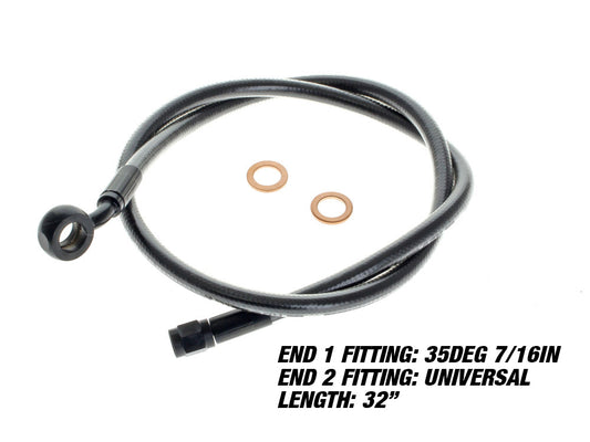 32in. Upper Front Brake Line with 7/16in. x 35 Degree Banjo - Black Pearl.