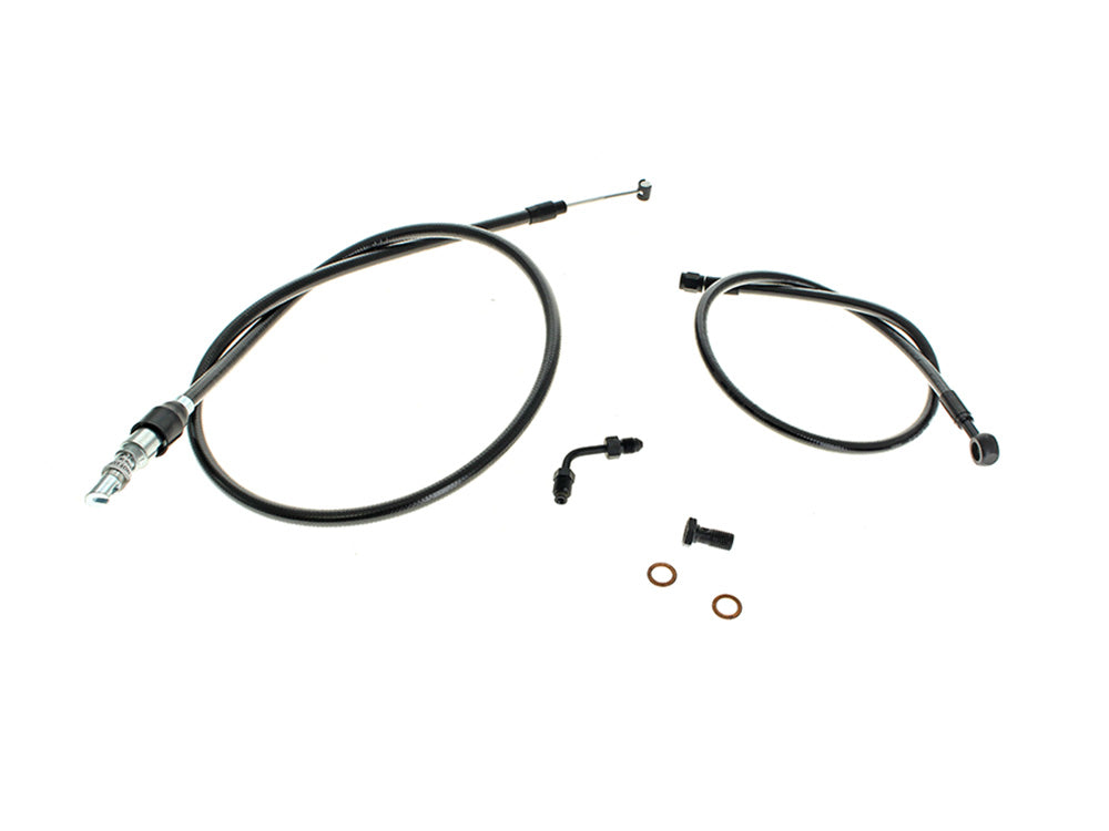 Black Pearl Cable Kit. Suits 12in. Ape Hangers on Softail Street Bob 2025up