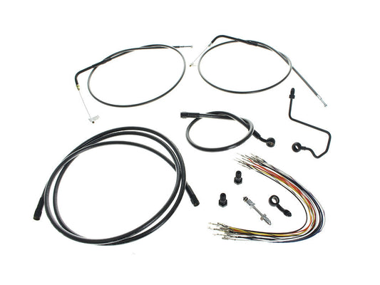 Black Cable Kit to Suit 12in. Burleigh Highball Apes. Fits Nightrod Special 2008-2017 & Muscle 2008-2017