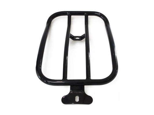 Solo Seat Luggage Rack - Gloss Black. Fits FX Softail 2007-2015 & Cross Bones 2008-2011