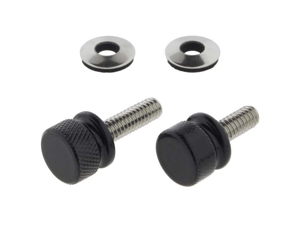 Low Profile Seat Release or Luggage Rack Thumb Screw - Black. Sold as a Pair
