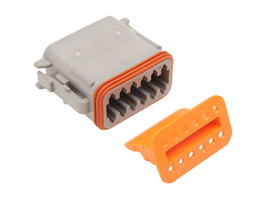 12-Wire Deutsch Plug with Wedgelock - Grey.