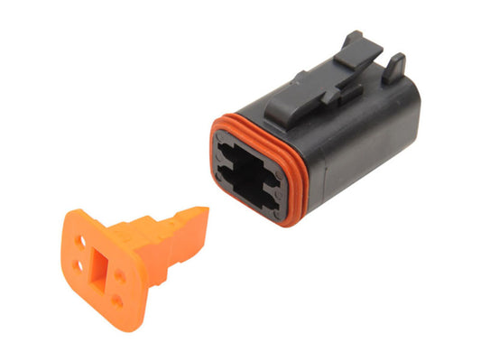 4-Wire Deutsch Plug with Wedgelock - Black.