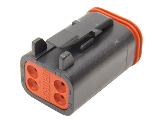 4-Wire Deutsch Plug with Wedgelock - Black.