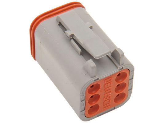 6-Wire Deutsch Plug with Wedgelock - Grey.