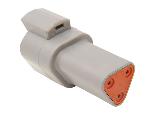 3-Wire Deutsch Receptacle with Wedgelock - Grey