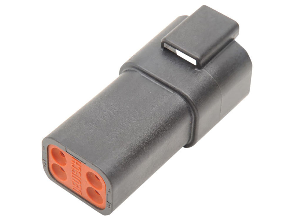 4-Wire Deutsch Receptacle with Wedgelock - Black.